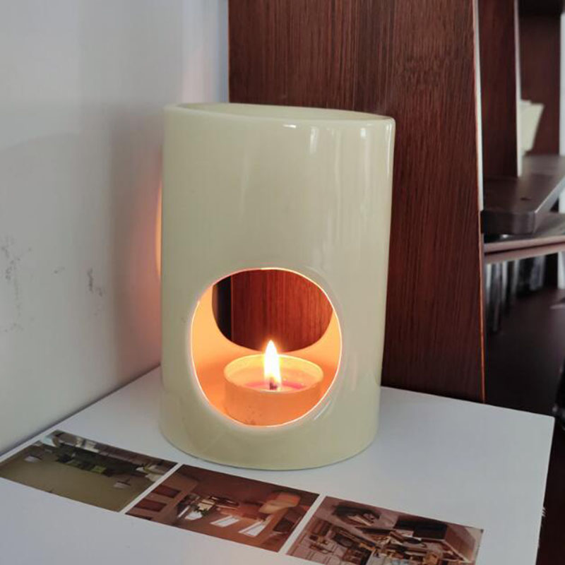 Home Fragrance Oils For Oil Burners - Portavelas cilíndrico creativo de Color puro,