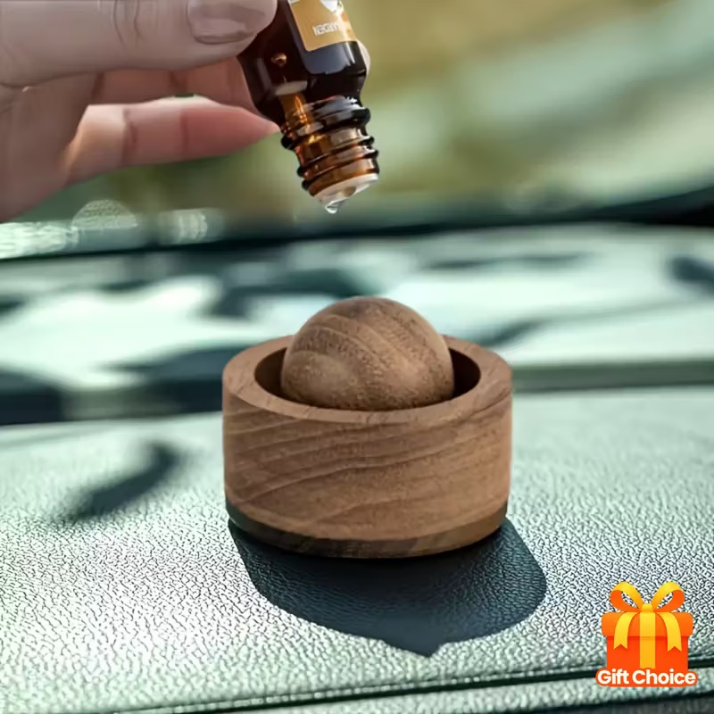 Home Fragrance Logo - Difusor de aroma de madera giratorio