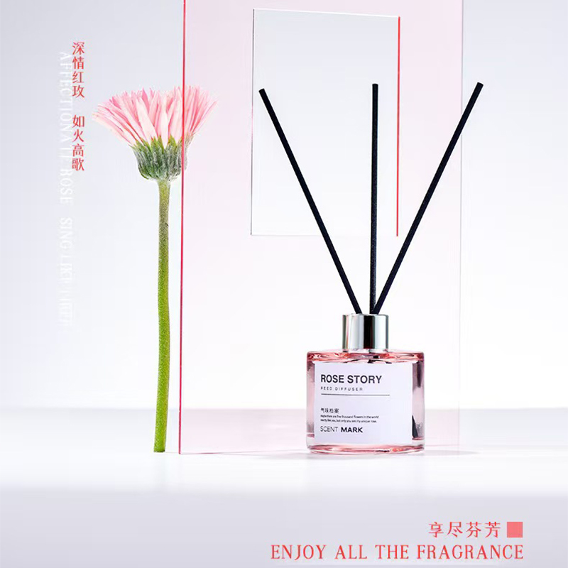 Home Fragrance Jasmine & Yuzu Porcelain Diffuser - Botella difusora de lengüeta con aceite