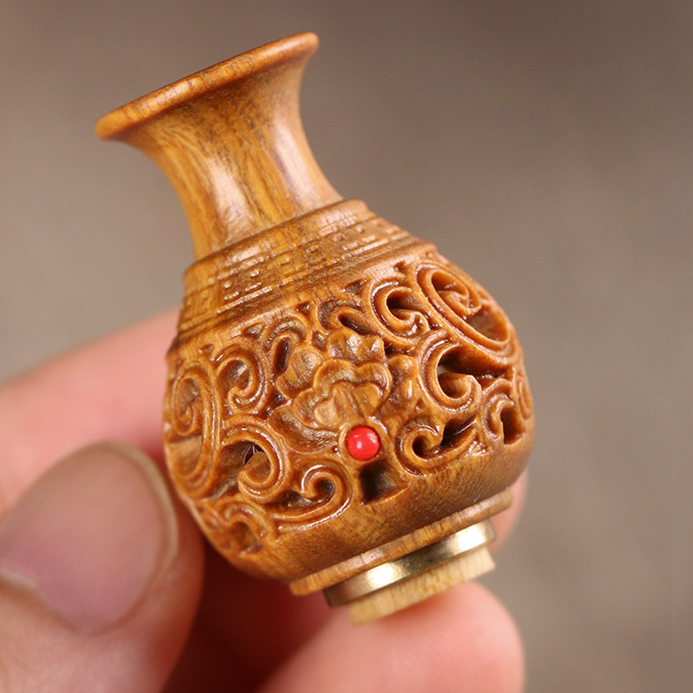 Aroma Bead Sachet - Contenedor de madera hueco tallado en
