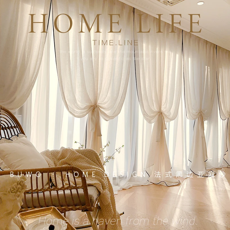 Cortinas de Gasa con Borde Neg - Home Fragrance In French reseña y precio