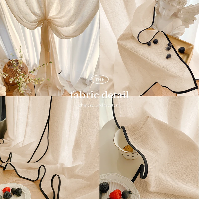 Cortinas de Gasa con Borde Neg - Home Fragrance In French reseña y precio