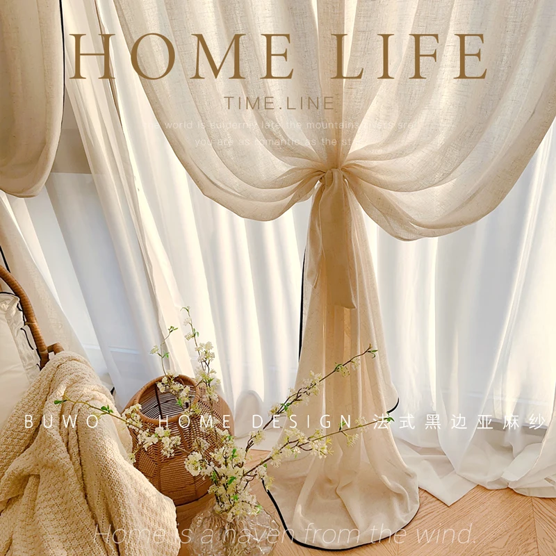 Cortinas de Gasa con Borde Neg - Home Fragrance In French reseña y precio
